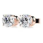 Doris Lab Grown Diamond Stud Earrings  Classic Round  Solitaire Earrings  IGI  E/VS-VVS/EX - Image 4