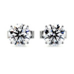 Doris Lab Grown Diamond Stud Earrings  Classic Round  Solitaire Earrings  IGI  E/VS-VVS/EX
