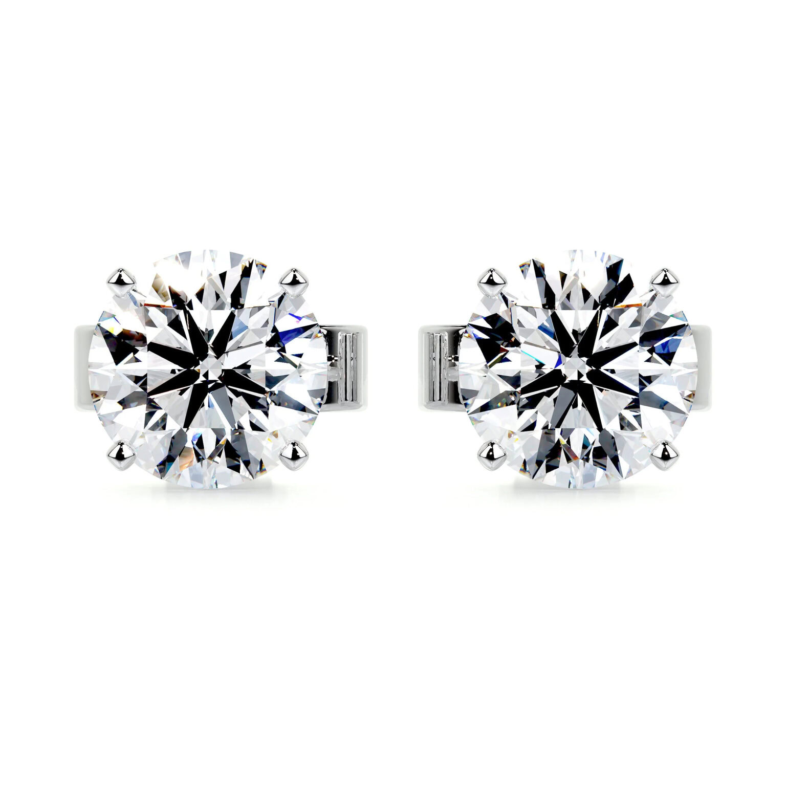 Doris Lab Grown Diamond Stud Earrings  Classic Round  Solitaire Earrings  IGI  E/VS-VVS/EX - Image 1