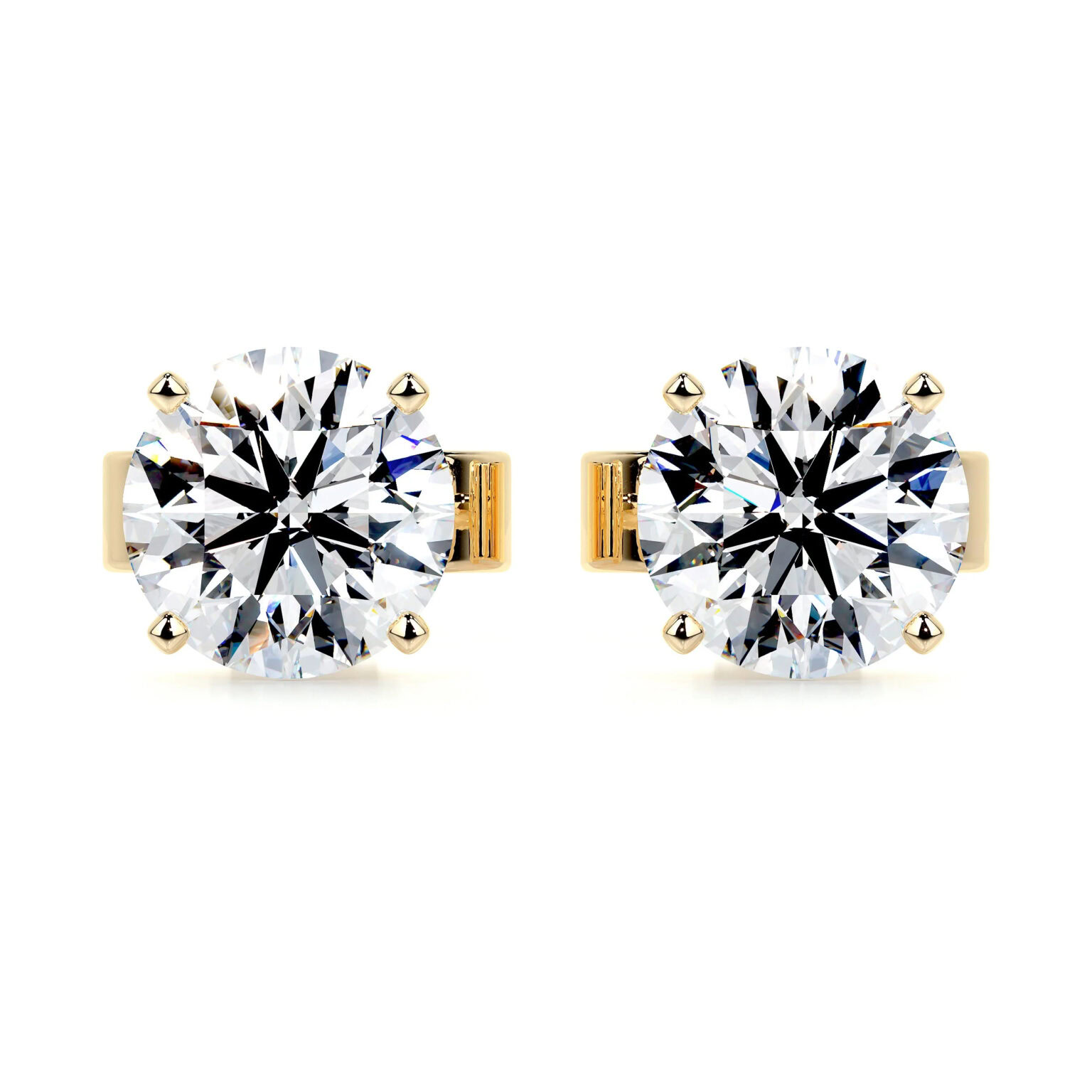 Doris Lab Grown Diamond Stud Earrings  Classic Round  Solitaire Earrings  IGI  E/VS-VVS/EX - Image 3
