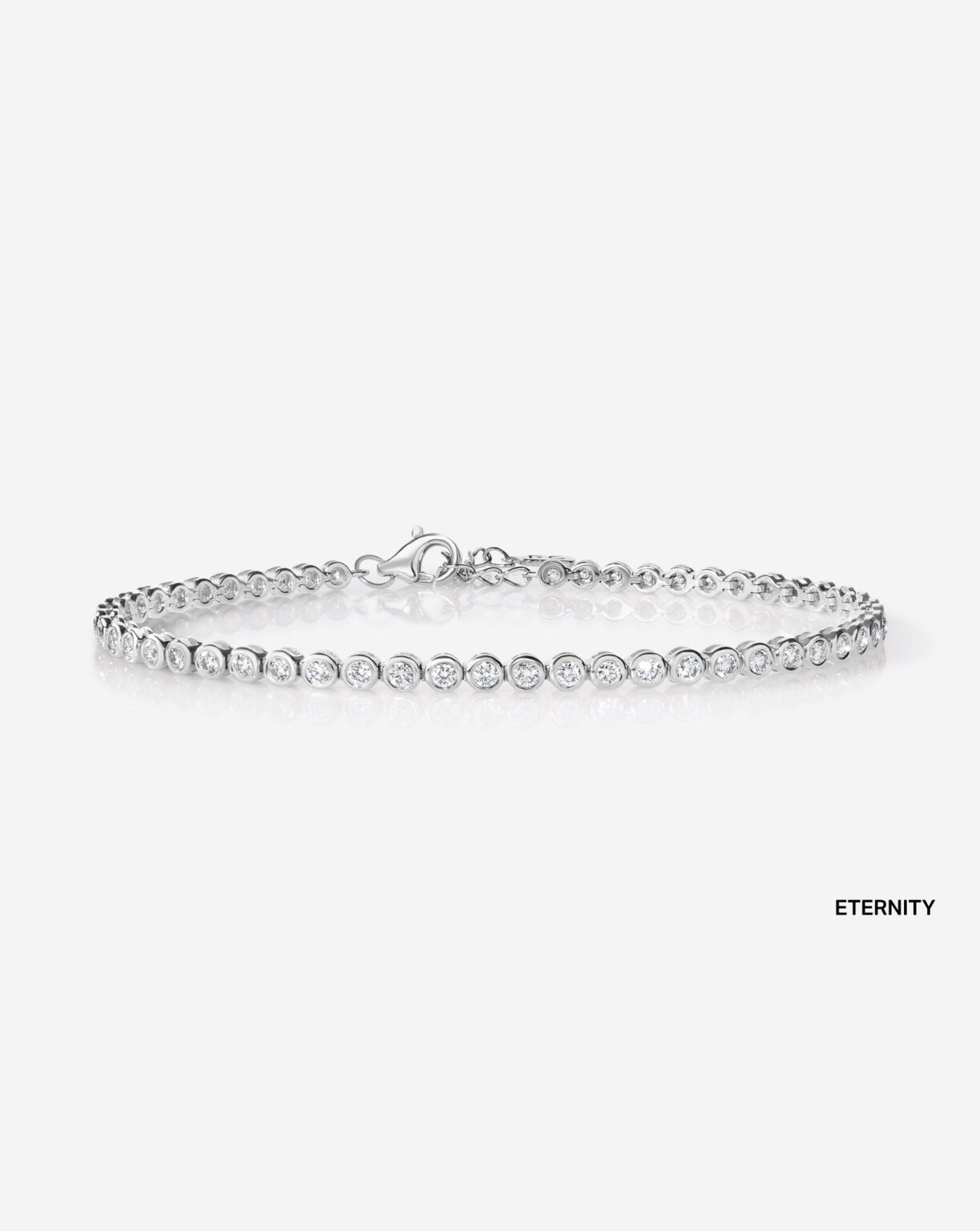 Bezel Mini Diamond Tennis Bracelet  Enternity Coverage Bubble Bracelet Adjustable Length - Image 1