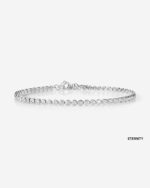 Bezel Mini Diamond Tennis Bracelet  Enternity Coverage Bubble Bracelet Adjustable Length