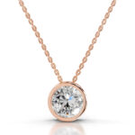 Beyonce Round Shape Solitaire Bezel Lab Grown Diamond Pendant - Image 3