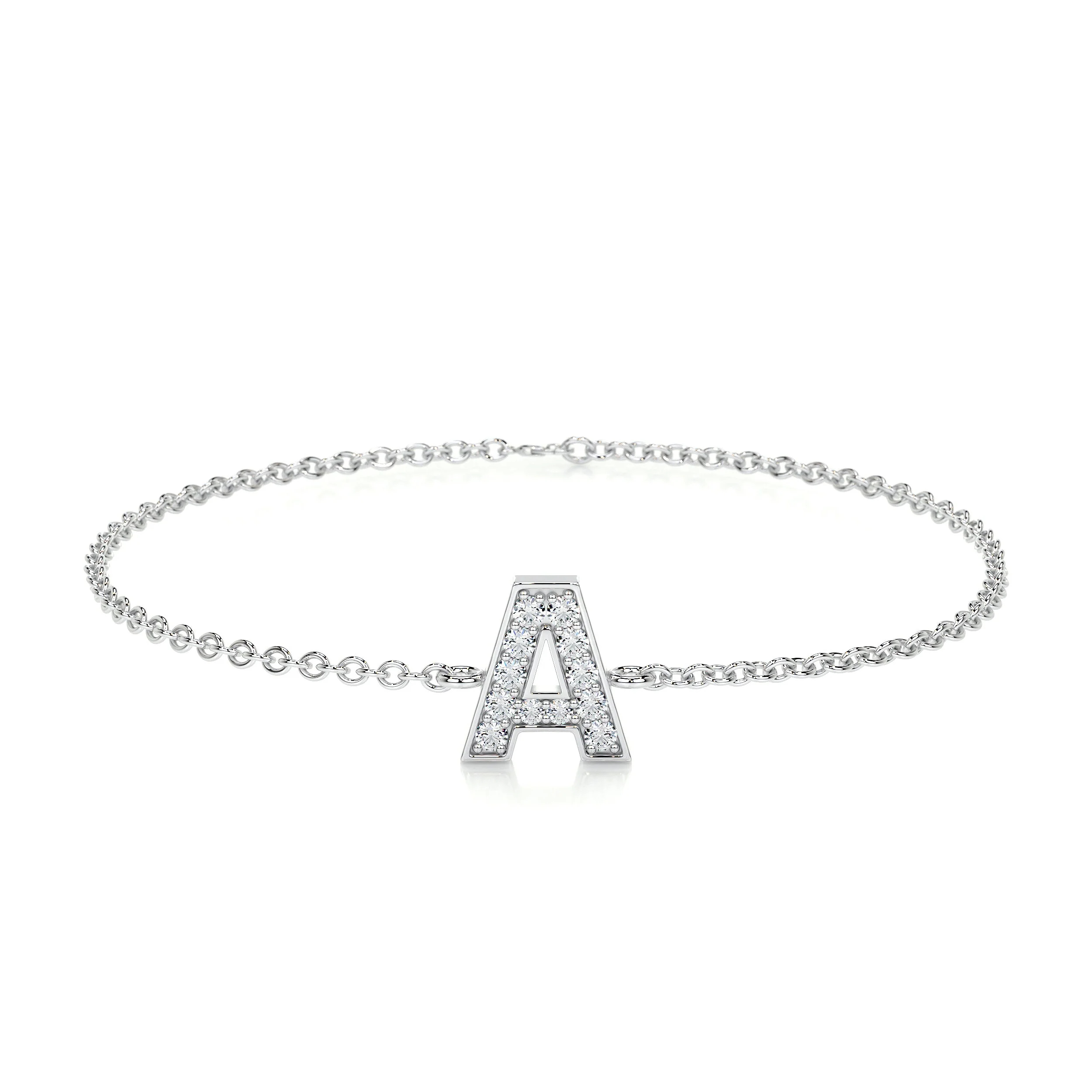 Bridget Letter Lab Grown Diamonds Bracelet (0.30 Carat) -14K White Gold Bridget Letter Lab Grown Diamonds Bracelet Fasion Custom Letter - Image 1