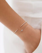 Initial Bracelet Letter Lab Grown Diamond  Bracelet - Image 2