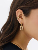 Petite Jumbo Lab Grown Diamond Huggies Earrings  14K Solid Gold - Image 3