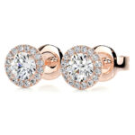 Courtney Lab Grown Diamond Earrings Round Halo Earrings  IGI  E/VS-VVS/EX - Image 3
