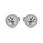Courtney Lab Grown Diamond Earrings Round Halo Earrings  IGI  E/VS-VVS/EX - Image 4