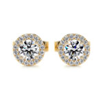 Courtney Lab Grown Diamond Earrings Round Halo Earrings  IGI  E/VS-VVS/EX