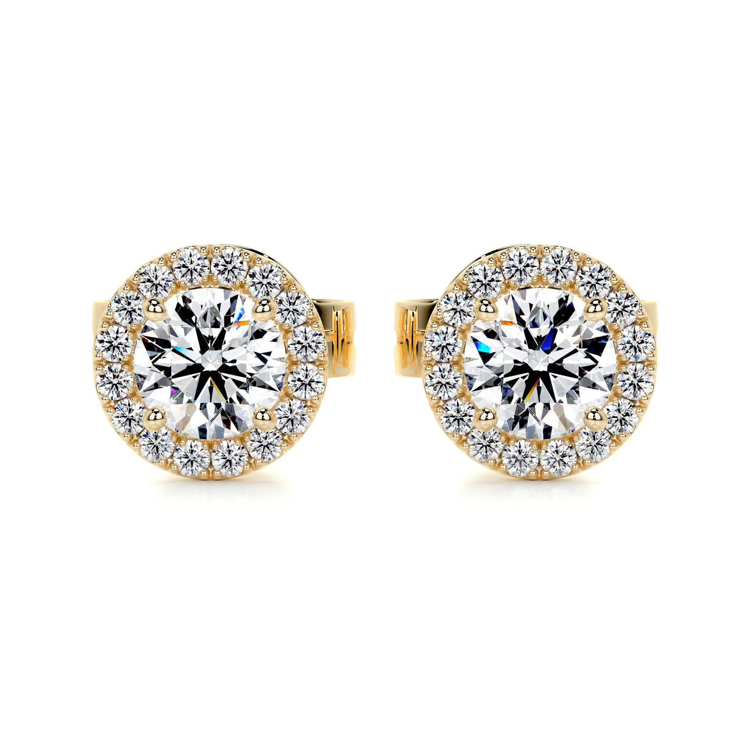 Courtney Lab Grown Diamond Earrings Round Halo Earrings  IGI  E/VS-VVS/EX - Image 1