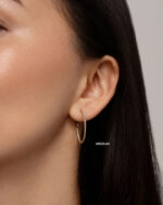 Lab Grown Diamond Hoops Huge Circle Earrings  14K Solid Gold - Image 8