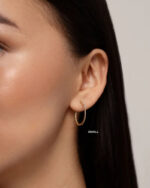 Lab Grown Diamond Hoops Huge Circle Earrings  14K Solid Gold - Image 7