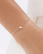 Initial Bracelet Letter Lab Grown Diamond  Bracelet - Image 3