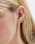 Lab Grown Diamond Hoops Huge Circle Earrings  14K Solid Gold - Image 4