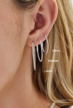 Lab Grown Diamond Hoops Huge Circle Earrings  14K Solid Gold - Image 2