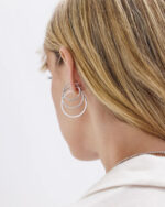 Lab Grown Diamond Hoops Huge Circle Earrings  14K Solid Gold - Image 3