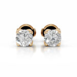 Doris Lab Grown Diamond Stud Earrings  Round  Solitaire Earrings  IGI  E/VS/EX - Image 2