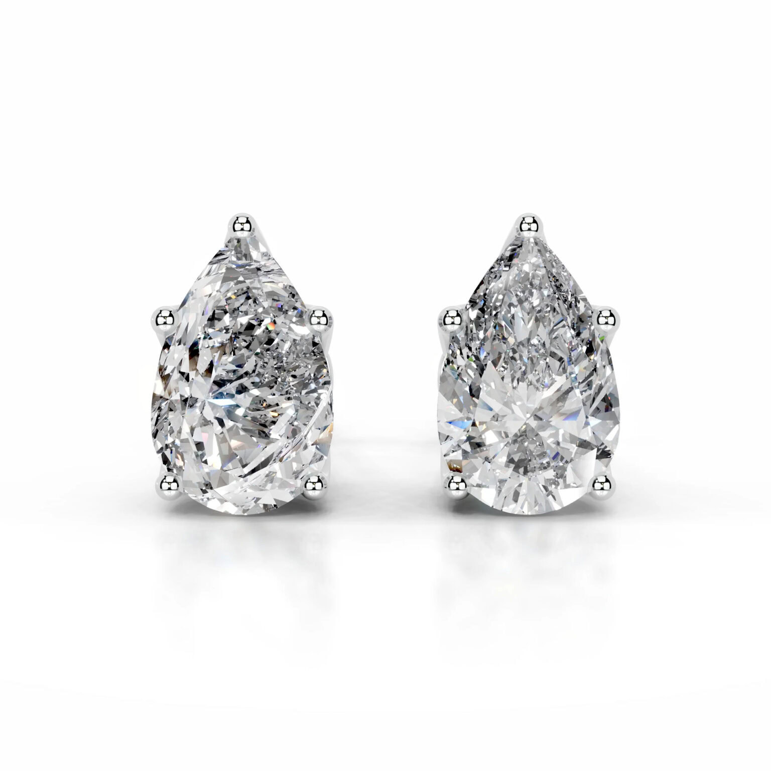 Doris Lab Grown Diamond Studs Pear  Solitaire Earrings  IGI - Image 1