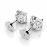 Doris Lab Grown Diamond Stud Earrings Square Cushion Solitaire Earrings  IGI  E/VS-VVS/EX - Image 6