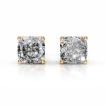 Doris Lab Grown Diamond Stud Earrings Square Cushion Solitaire Earrings  IGI  E/VS-VVS/EX - Image 2