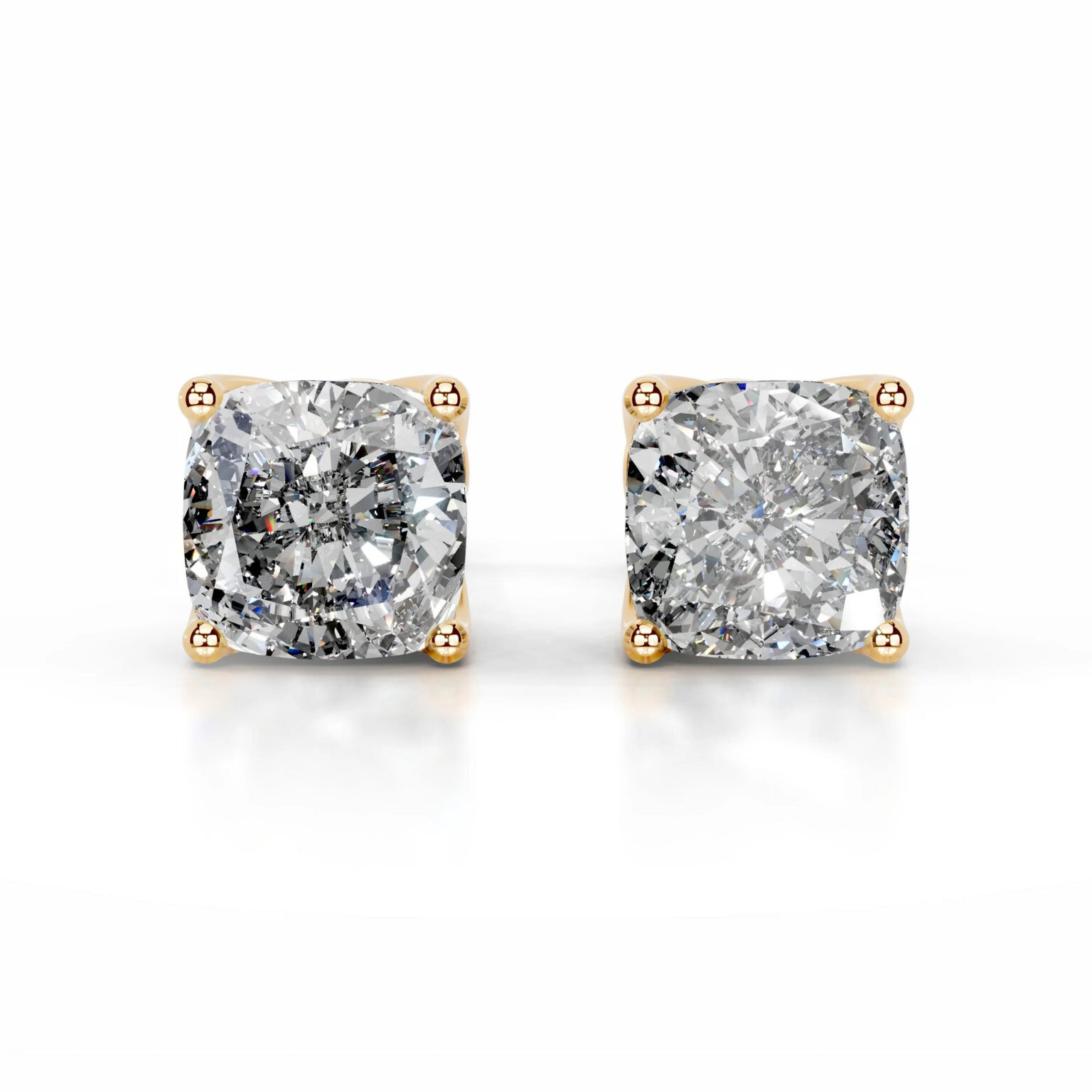 Doris Lab Grown Diamond Stud Earrings Square Cushion Solitaire Earrings  IGI  E/VS-VVS/EX - Image 2