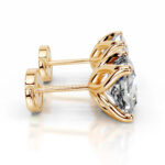 Doris Lab Grown Diamond Stud Earrings Square Cushion Solitaire Earrings  IGI  E/VS-VVS/EX - Image 4