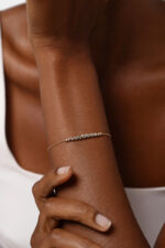 Graduated Diamond Bezel Soft Chain Bracelet Tennis bracelet bubble Adjustable Length - Image 4