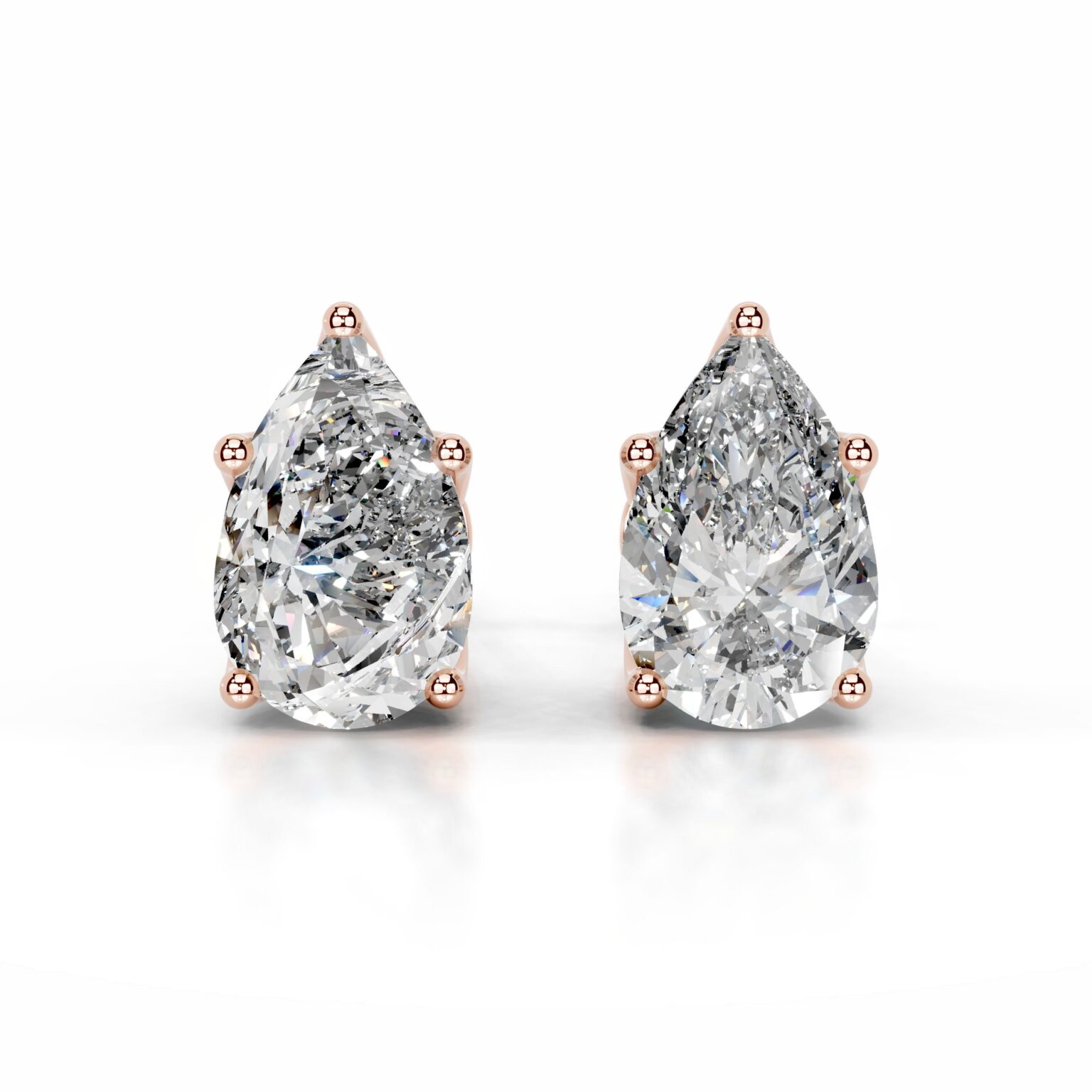 Doris Lab Grown Diamond Studs Pear  Solitaire Earrings  IGI - Image 3