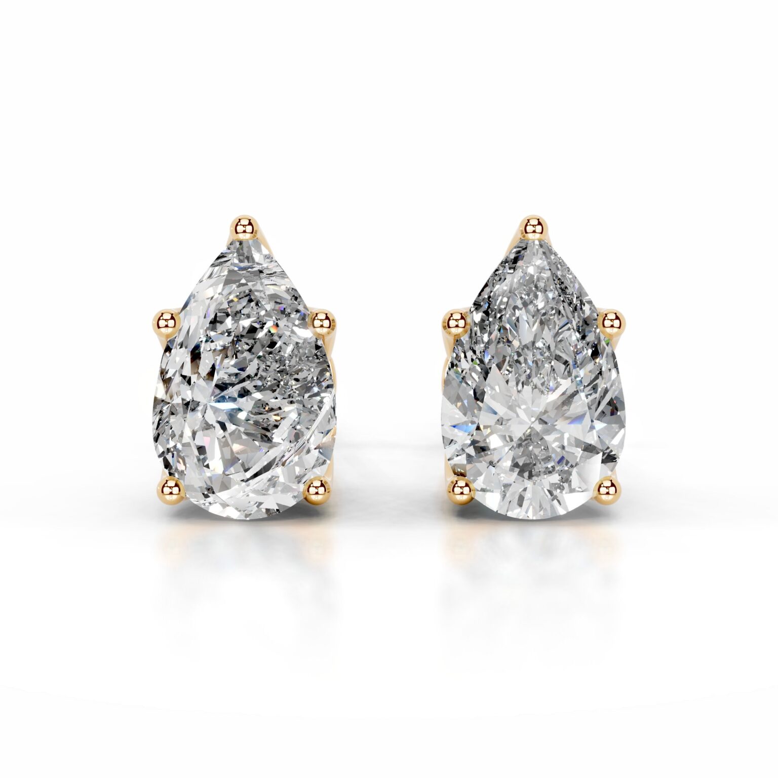 Doris Lab Grown Diamond Studs Pear  Solitaire Earrings  IGI - Image 2