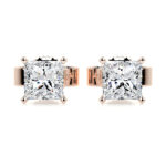 Jamie Lab Grown Diamond Stud Earrings Princess Solitaire Earrings  IGI  E/VS-VVS/EX - Image 3