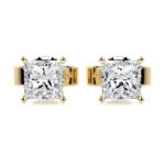 Jamie Lab Grown Diamond Stud Earrings Princess Solitaire Earrings  IGI  E/VS-VVS/EX - Image 2