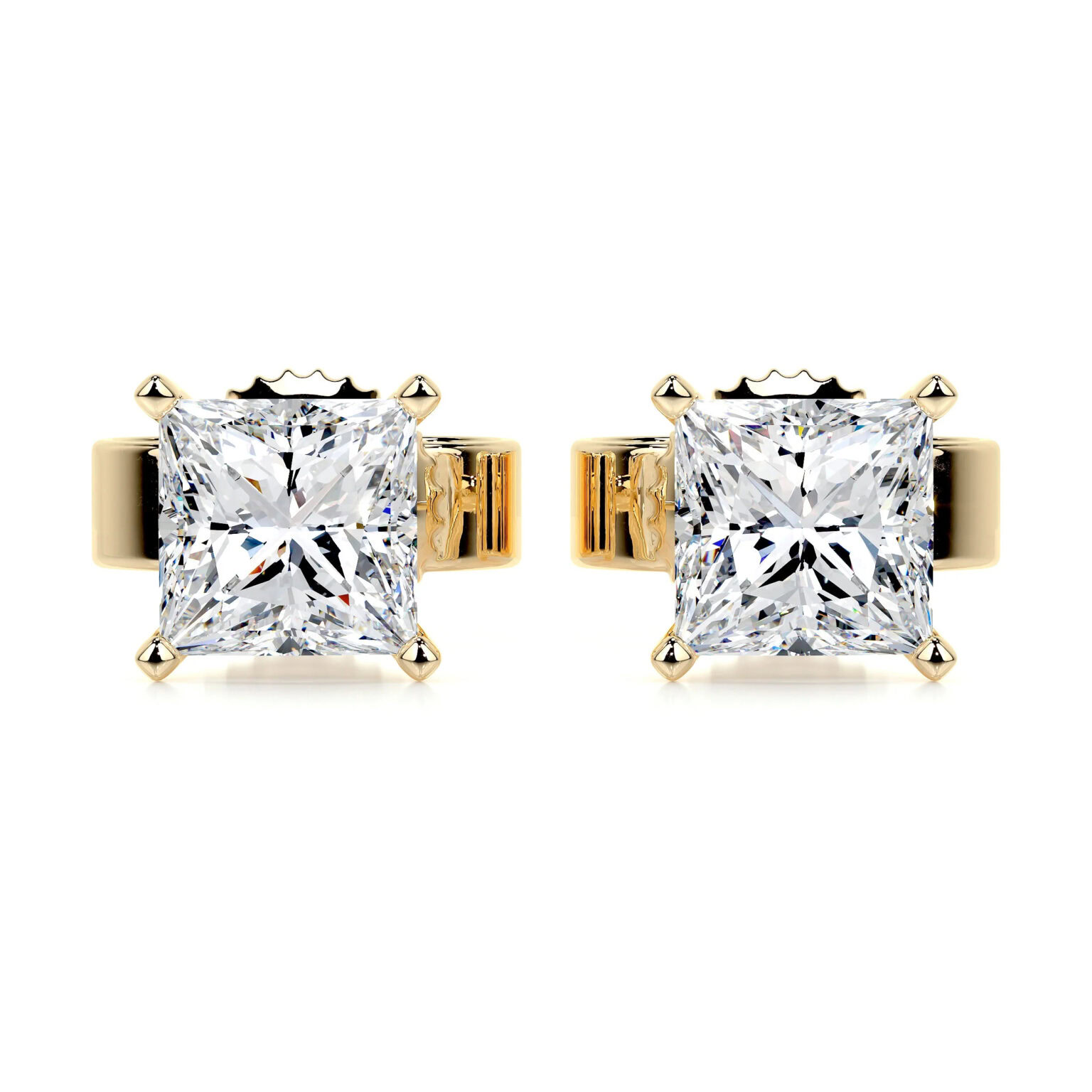 Jamie Lab Grown Diamond Stud Earrings Princess Solitaire Earrings  IGI  E/VS-VVS/EX - Image 2