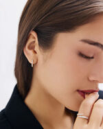 Jumbo Lab Grown Diamond Huggies Earrings  14K Solid Gold - Image 4