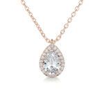 Nancy Pear Halo Lab Grown Diamond Pendant - Image 4