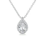 Nancy Pear Halo Lab Grown Diamond Pendant