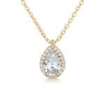 Nancy Pear Halo Lab Grown Diamond Pendant - Image 3