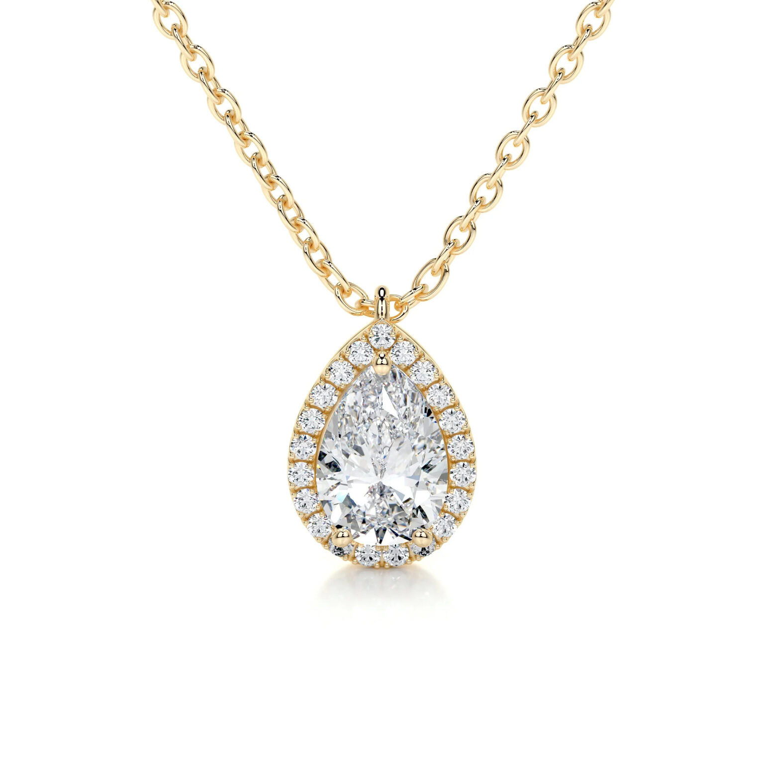 Nancy Pear Halo Lab Grown Diamond Pendant - Image 3