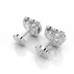 Courtney Heart Brilliant Halo Stud Earrings Lab Grown Diamond Earrings IGI  E/VS-VVS/EX - Image 4