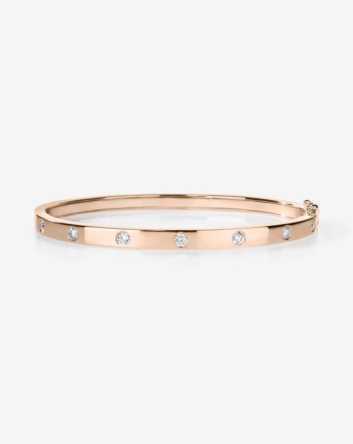 Inlay Lab Grown Diamond Halfway Around Bangle - Image 12