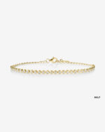 Bezel Mini Diamond Tennis Bracelet  Half Coverage Bubble Bracelet Adjustable Length