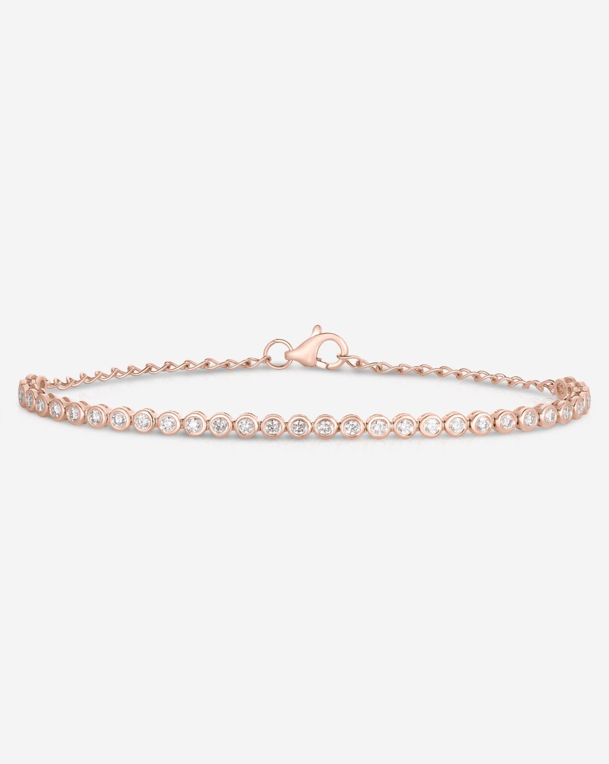 Bezel Mini Diamond Tennis Bracelet  Half Coverage Bubble Bracelet Adjustable Length - Image 8