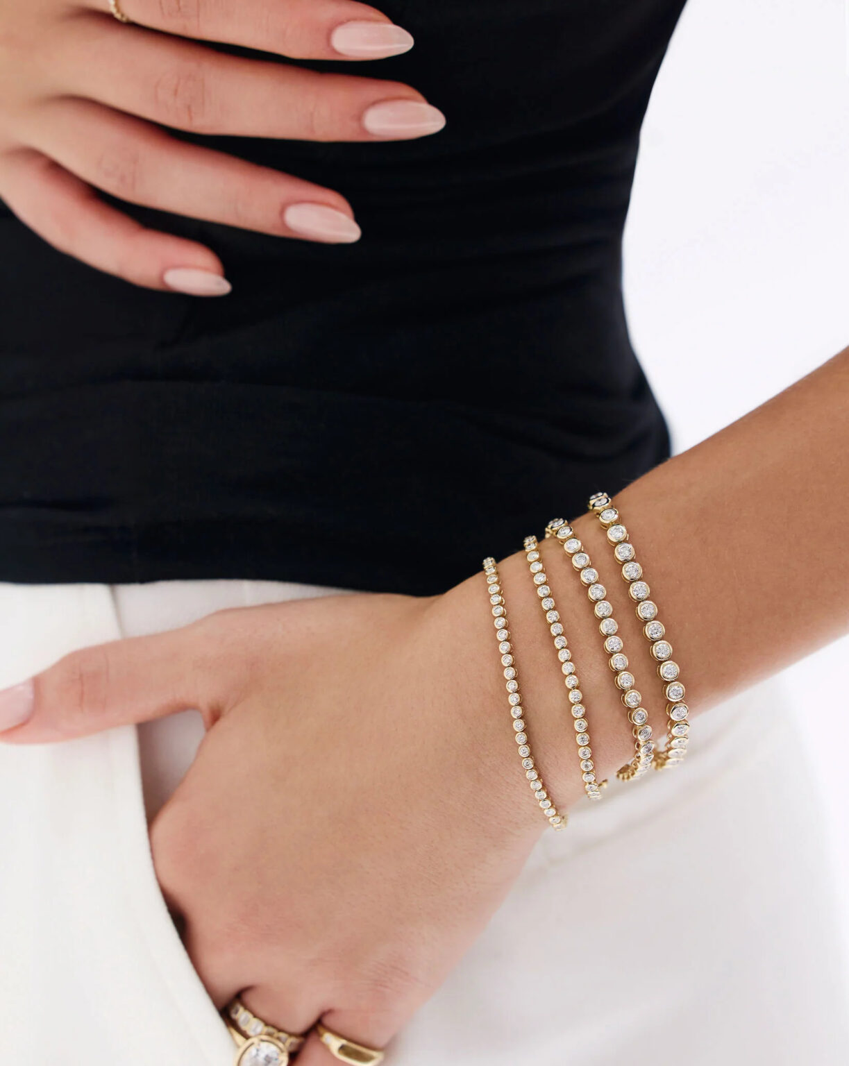 Bubble Bracelet Bezel Lab Grown Diamond Tennis Bracelet - Image 2