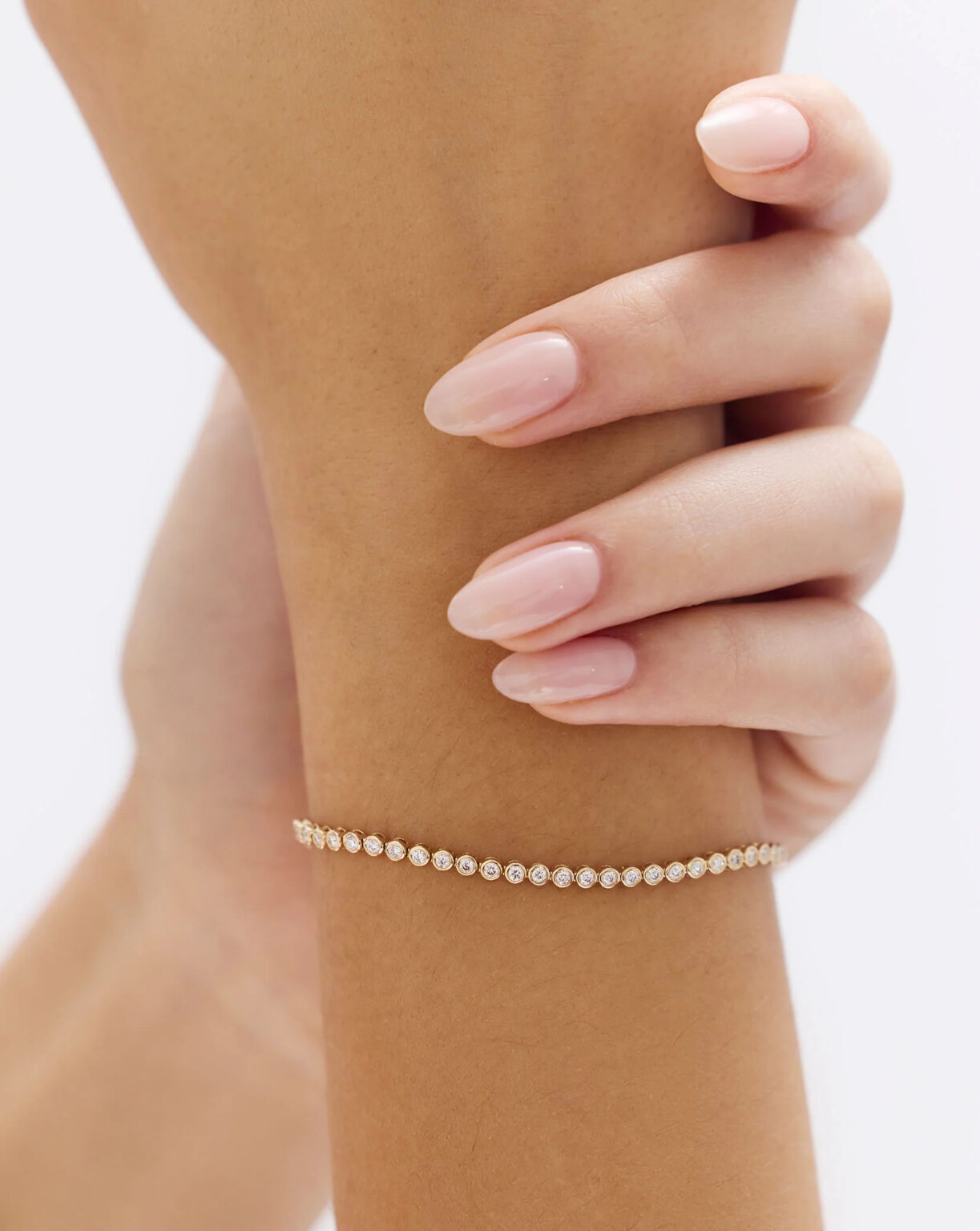 Bezel Mini Diamond Tennis Bracelet  Half Coverage Bubble Bracelet Adjustable Length - Image 5