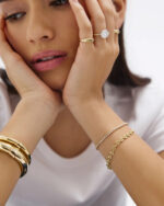 Bezel Mini Diamond Tennis Bracelet  Enternity Coverage Bubble Bracelet Adjustable Length - Image 6