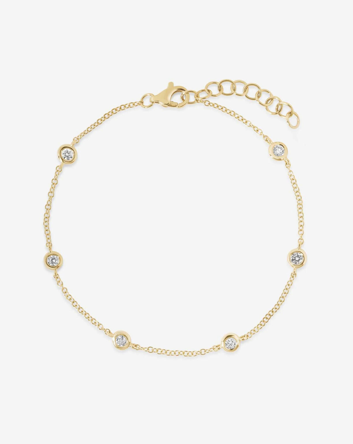 Large Lab Grown Diamond Bezel Station Bracelet - Image 7