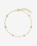 Large Lab Grown Diamond Bezel Station Bracelet - Image 7