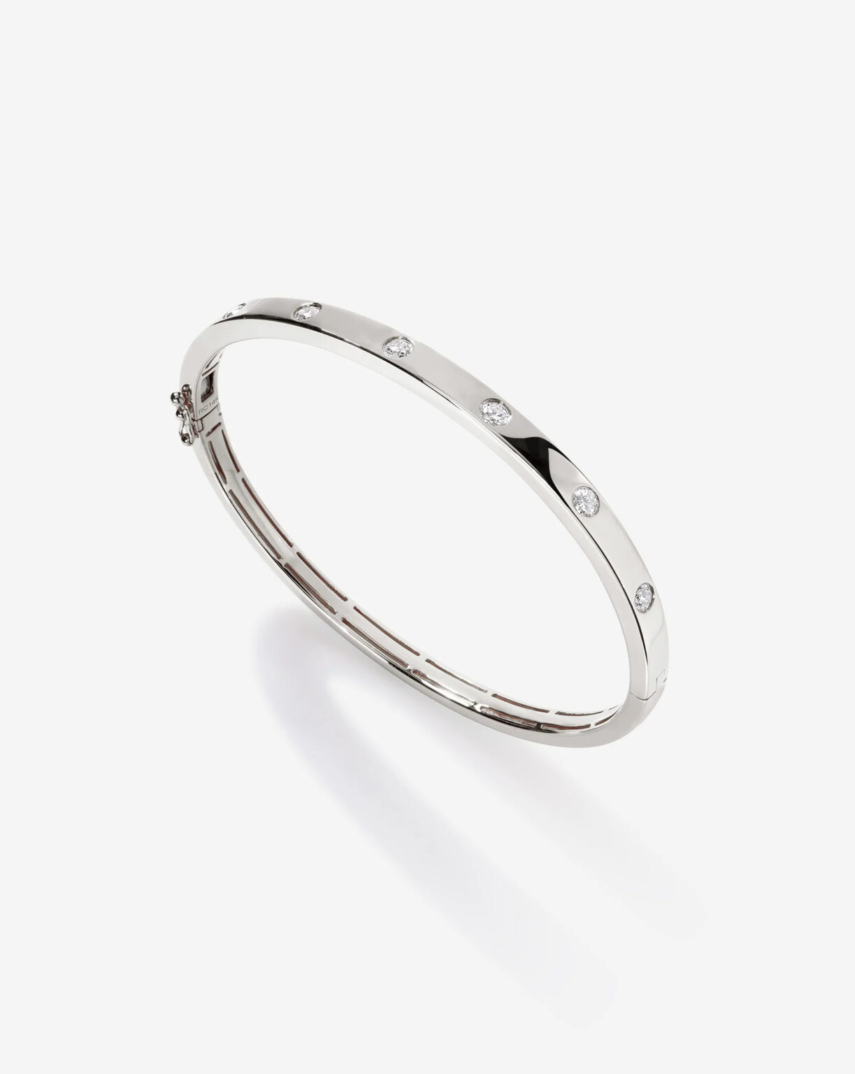 Inlay Lab Grown Diamond Halfway Around Bangle - Image 10