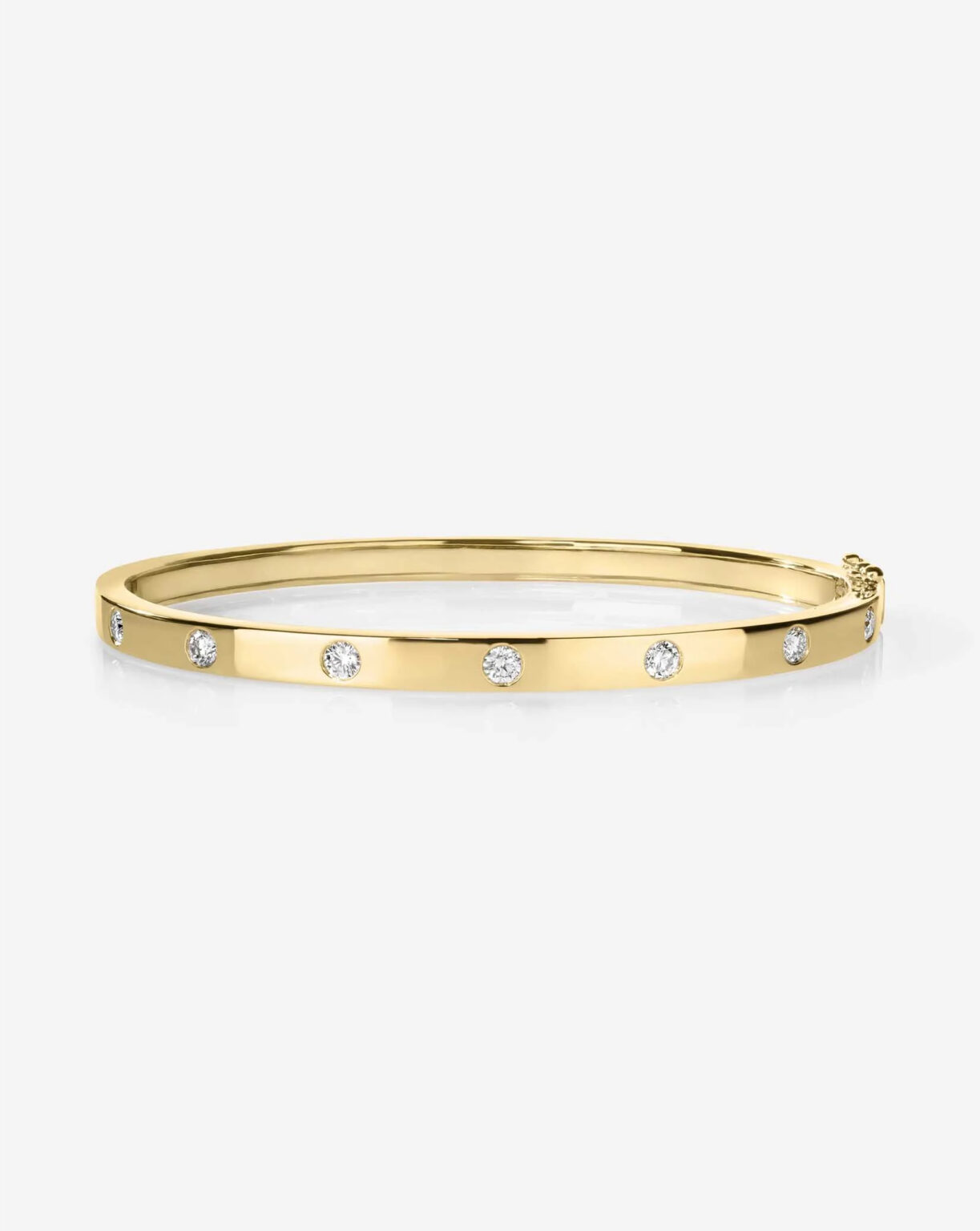 Inlay Lab Grown Diamond Halfway Around Bangle - Image 1