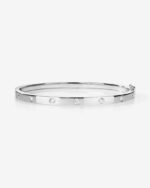 Inlay Lab Grown Diamond Halfway Around Bangle - Image 11