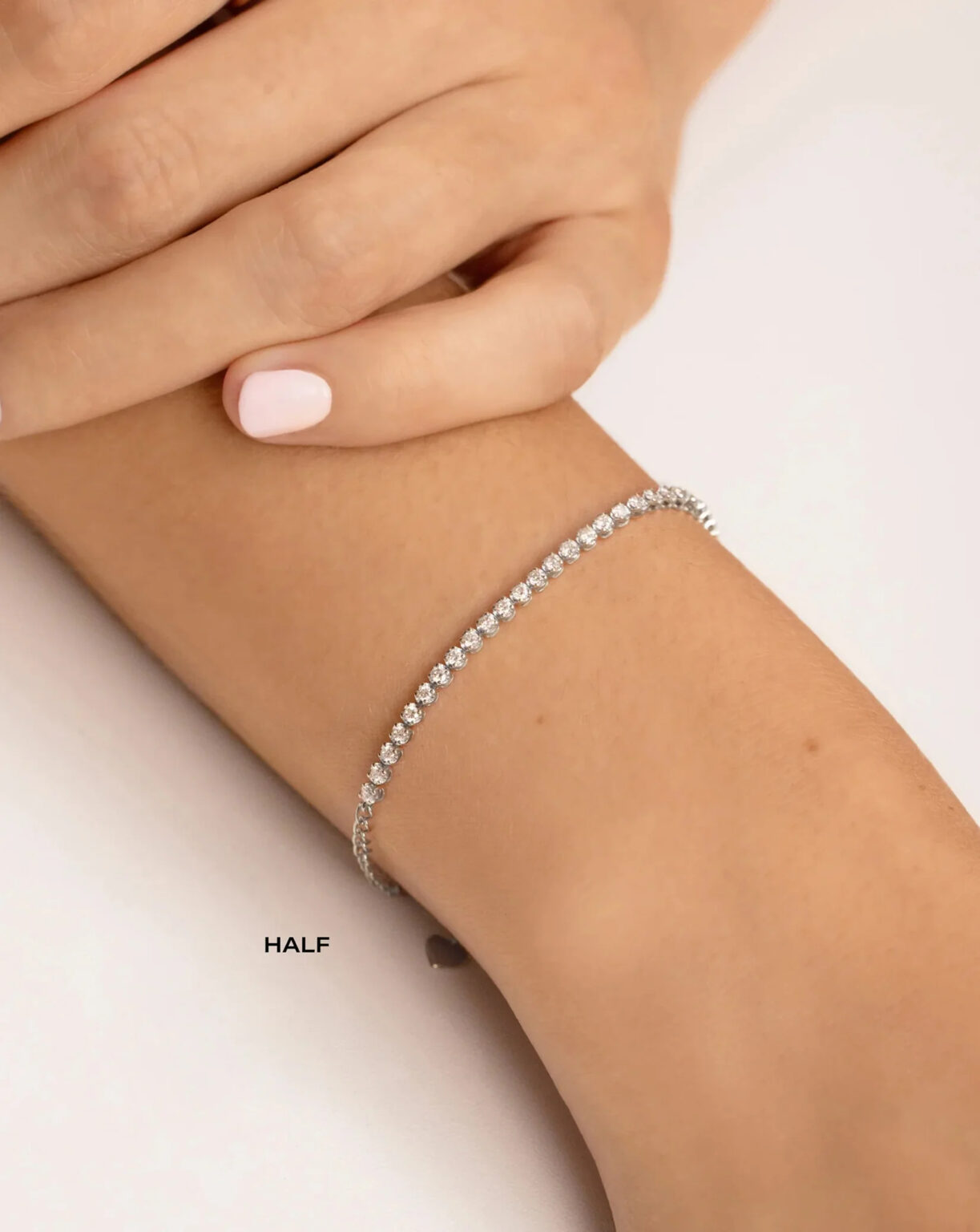 Mini Diamond Half Tennis Bracelet Lab Grown Diamond - Image 4